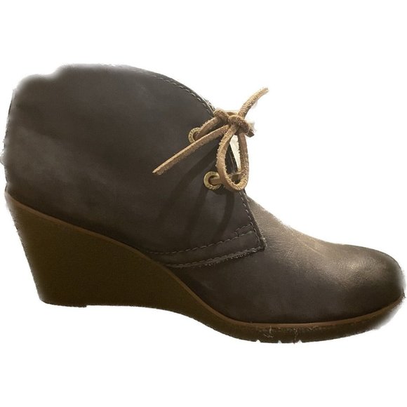 SPERRY $130 Top Sider Harlow‎ Burnished Leather Wedge Ankle Booties Cognac 7.5 - Picture 7 of 7